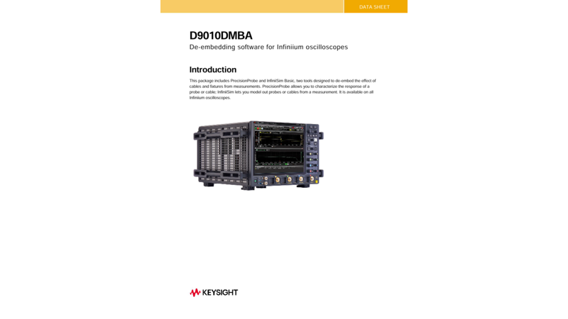 D9110DMBA De-embedding Software for Infiniium Oscilloscopes